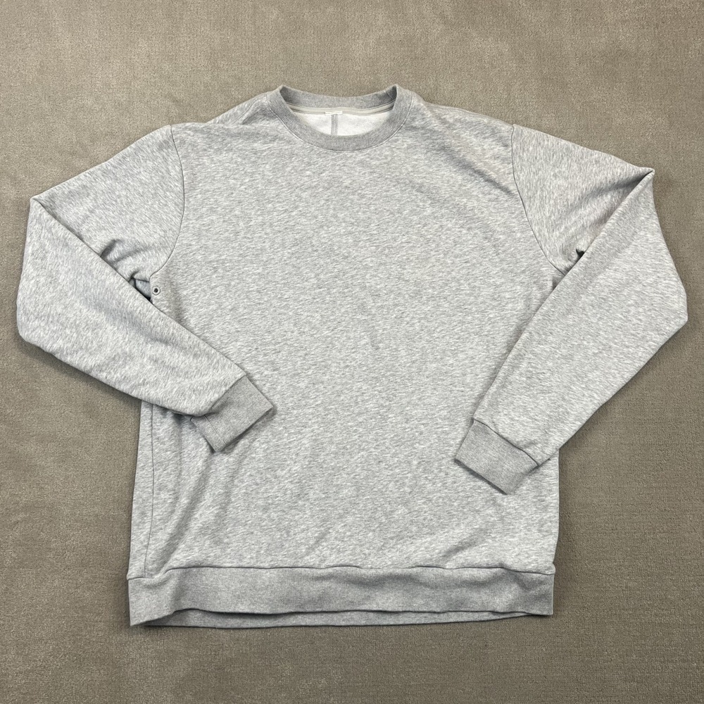 Alo Yoga Crewneck Sweatshirt Womens L Heather Gray Fleece Pullover Athleisure